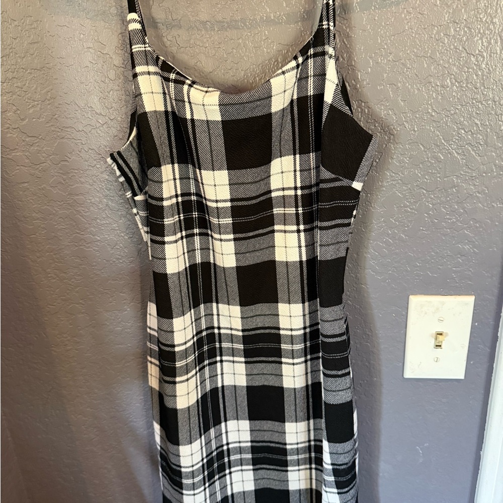Black and White Plaid Dress